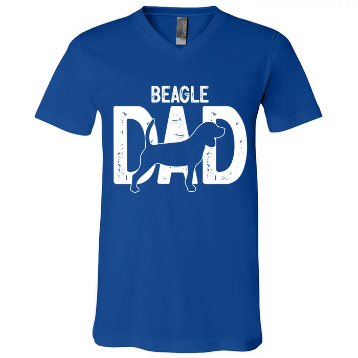 Cute Beagle Dad Dog Puppy Lover Father Cute Gift V-Neck T-Shirt