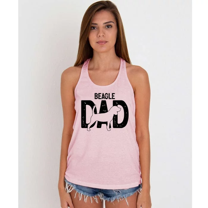 Cute Beagle Dad Dog Puppy Lover Father Cute Gift Women's Knotted Racerback Tank