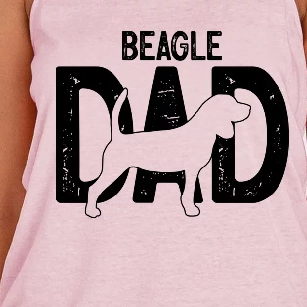 Cute Beagle Dad Dog Puppy Lover Father Cute Gift Women's Knotted Racerback Tank