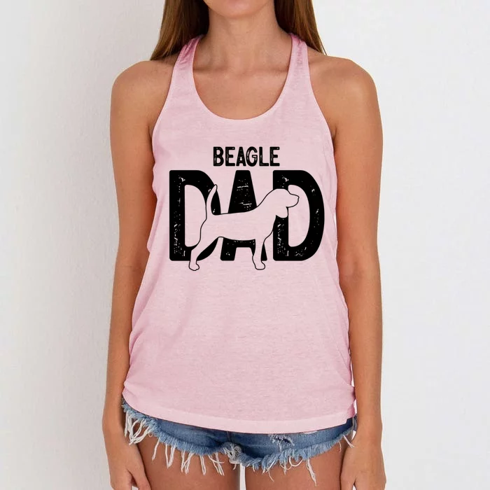 Cute Beagle Dad Dog Puppy Lover Father Cute Gift Women's Knotted Racerback Tank