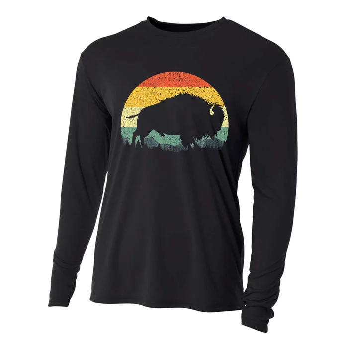 Cool Bison Design For Women Buffalo Bison Lovers Cooling Performance Long Sleeve Crew