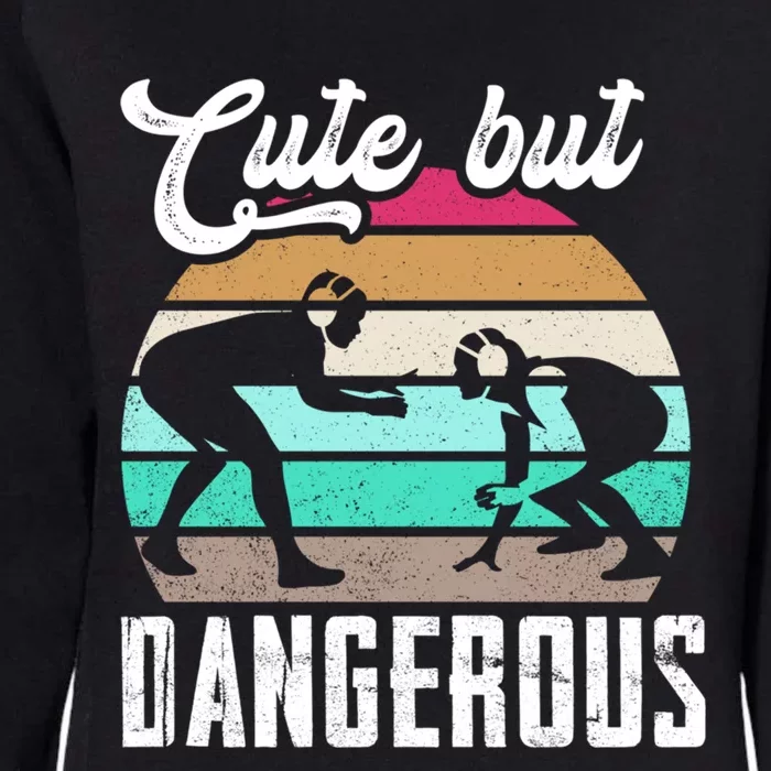 Cute But Dangerous Wrestling N Gift Womens California Wash Sweatshirt