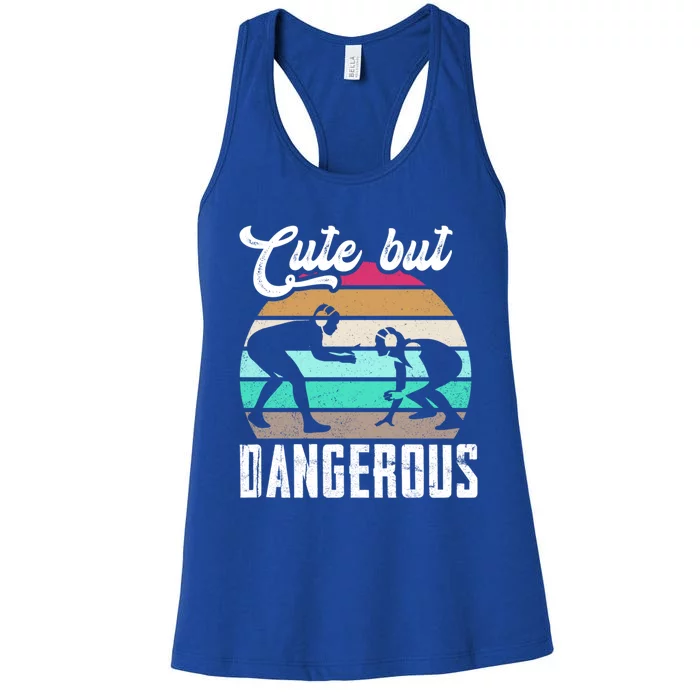 Cute But Dangerous Wrestling N Gift Women's Racerback Tank