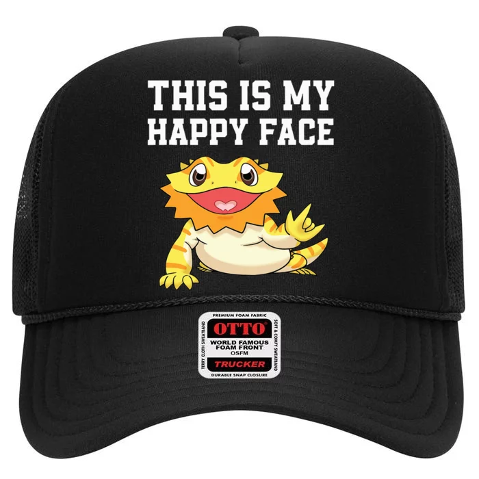 Cute Bearded Dragon For Reptile Lizard Pet Lover High Crown Mesh Trucker Hat