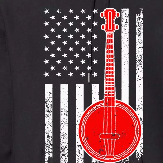 Cool Banjo Design Bluegrass Banjo Player Premium Hoodie