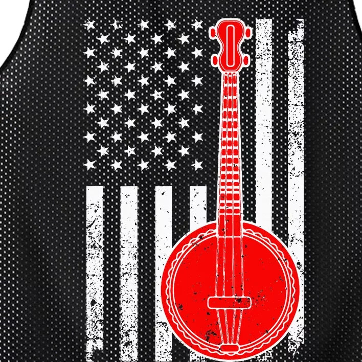 Cool Banjo Design Bluegrass Banjo Player Mesh Reversible Basketball Jersey Tank