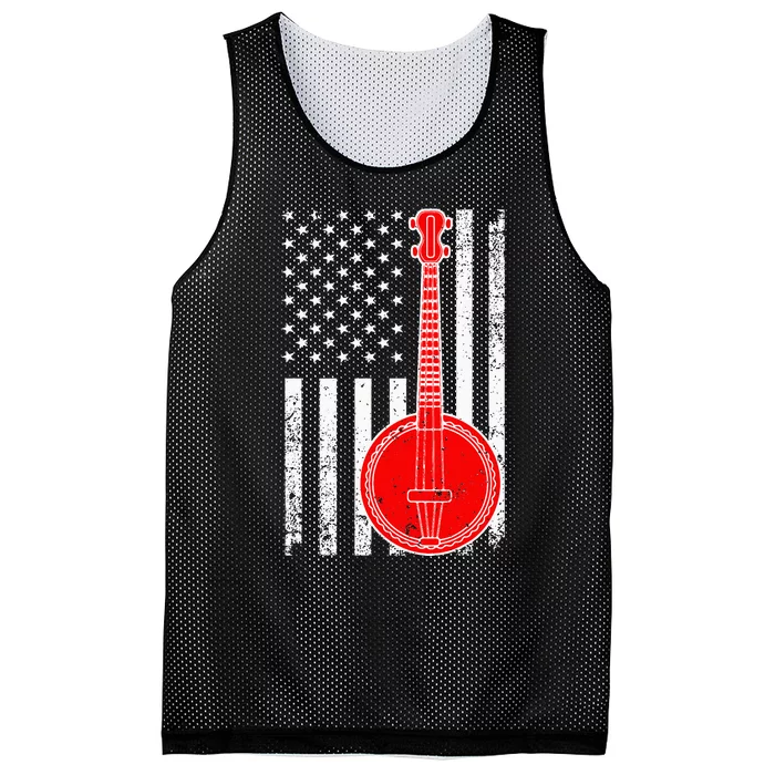 Cool Banjo Design Bluegrass Banjo Player Mesh Reversible Basketball Jersey Tank