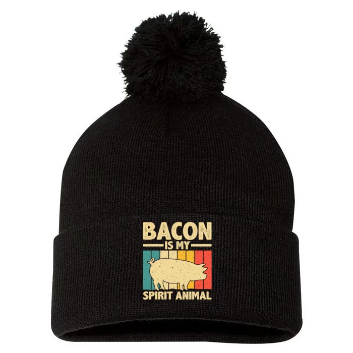 Cool Bacon Design Bacon Pig Pork Lover Pom Pom 12in Knit Beanie