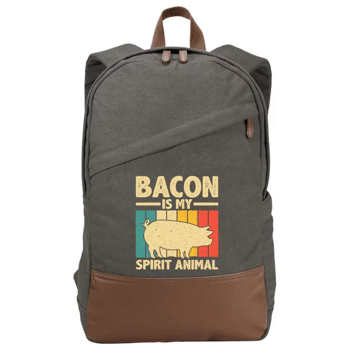 Cool Bacon Design Bacon Pig Pork Lover Cotton Canvas Backpack