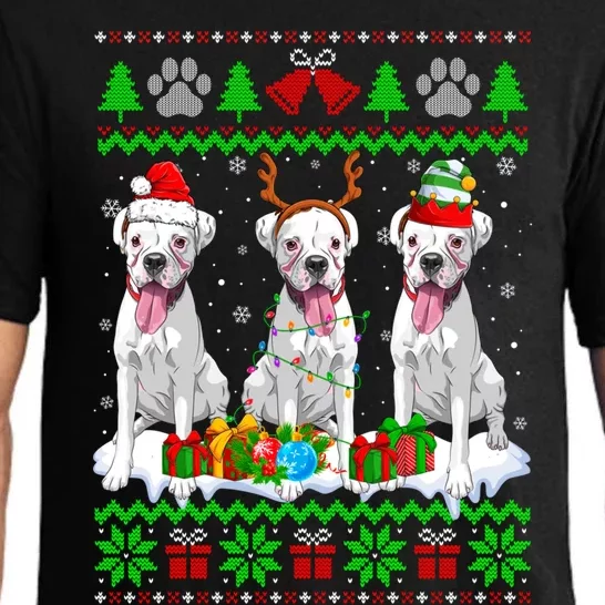 Christmas Boxer Dog Puppy Lover Ugly Xmas Sweater Meaningful Gift Pajama Set