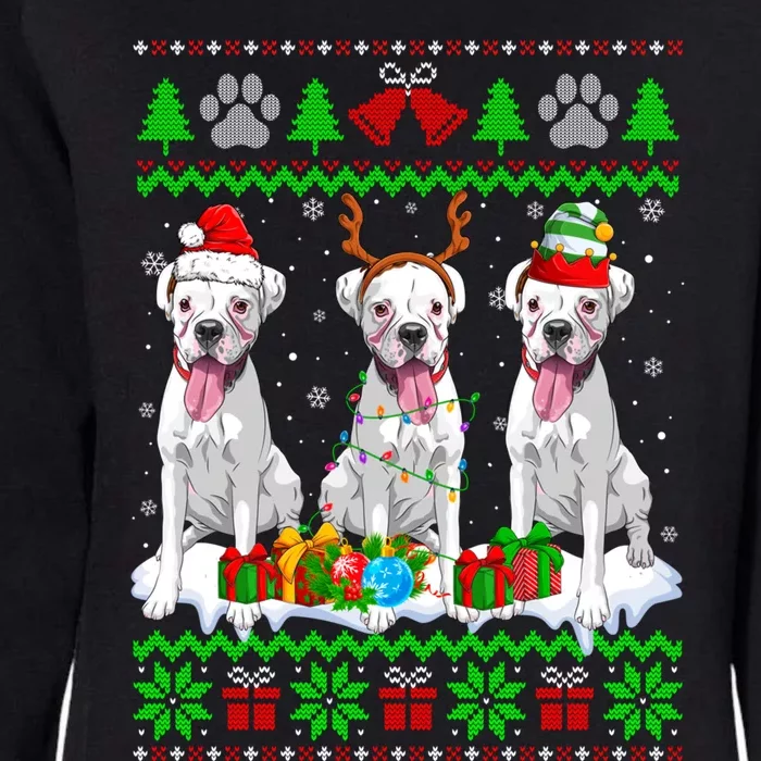 Christmas Boxer Dog Puppy Lover Ugly Xmas Sweater Meaningful Gift Womens California Wash Sweatshirt