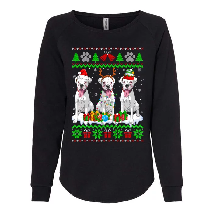 Christmas Boxer Dog Puppy Lover Ugly Xmas Sweater Meaningful Gift Womens California Wash Sweatshirt