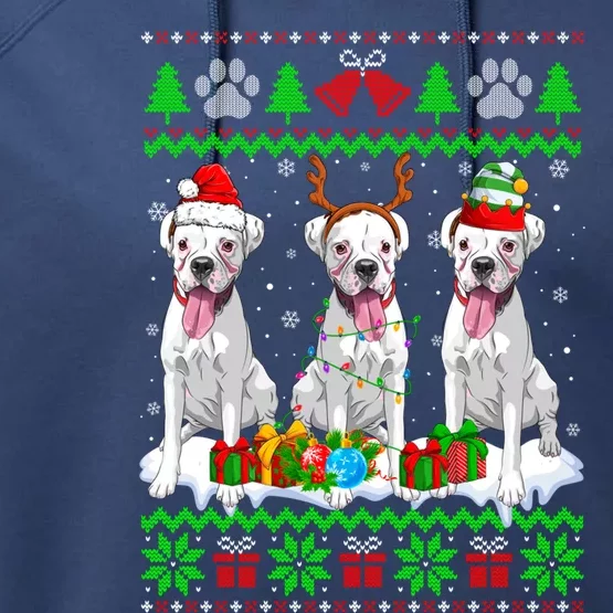 Christmas Boxer Dog Puppy Lover Ugly Xmas Sweater Meaningful Gift Performance Fleece Hoodie