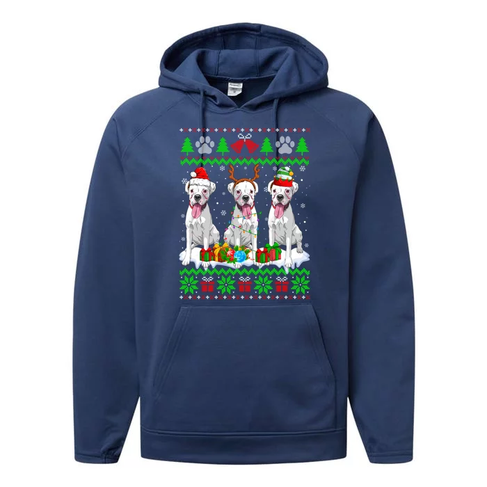 Christmas Boxer Dog Puppy Lover Ugly Xmas Sweater Meaningful Gift Performance Fleece Hoodie