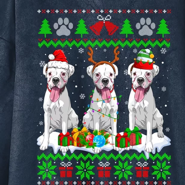 Christmas Boxer Dog Puppy Lover Ugly Xmas Sweater Meaningful Gift Hooded Wearable Blanket