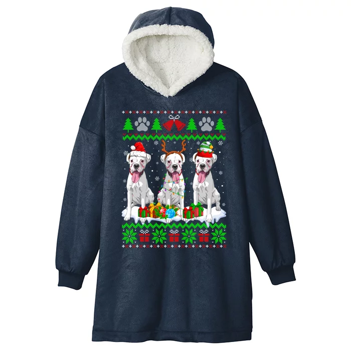 Christmas Boxer Dog Puppy Lover Ugly Xmas Sweater Meaningful Gift Hooded Wearable Blanket