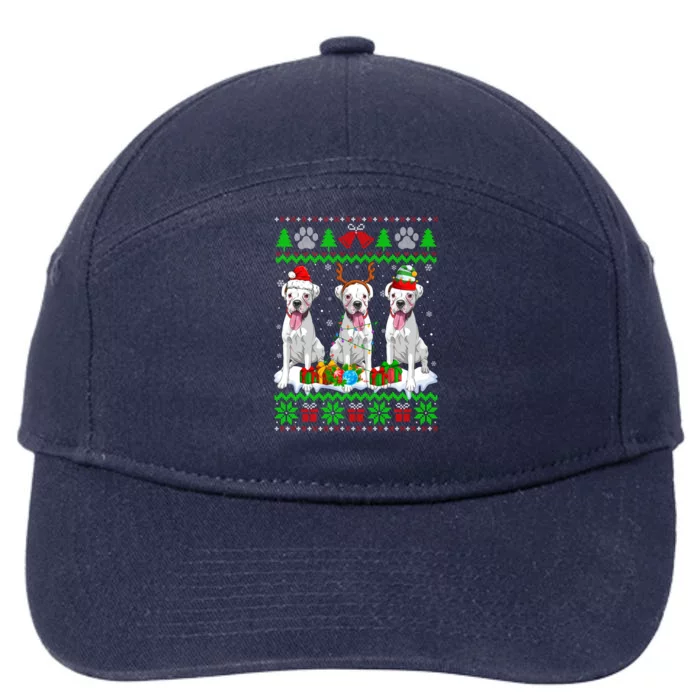 Christmas Boxer Dog Puppy Lover Ugly Xmas Sweater Meaningful Gift 7-Panel Snapback Hat