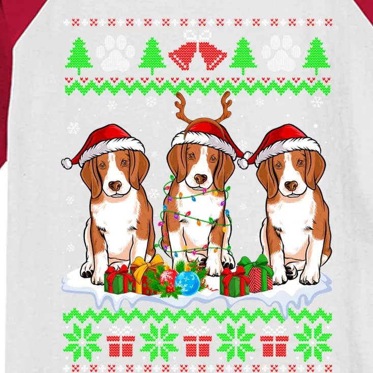 Christmas Beagle Dog Puppy Lover Ugly Xmas Sweater Meaningful Gift Kids Colorblock Raglan Jersey