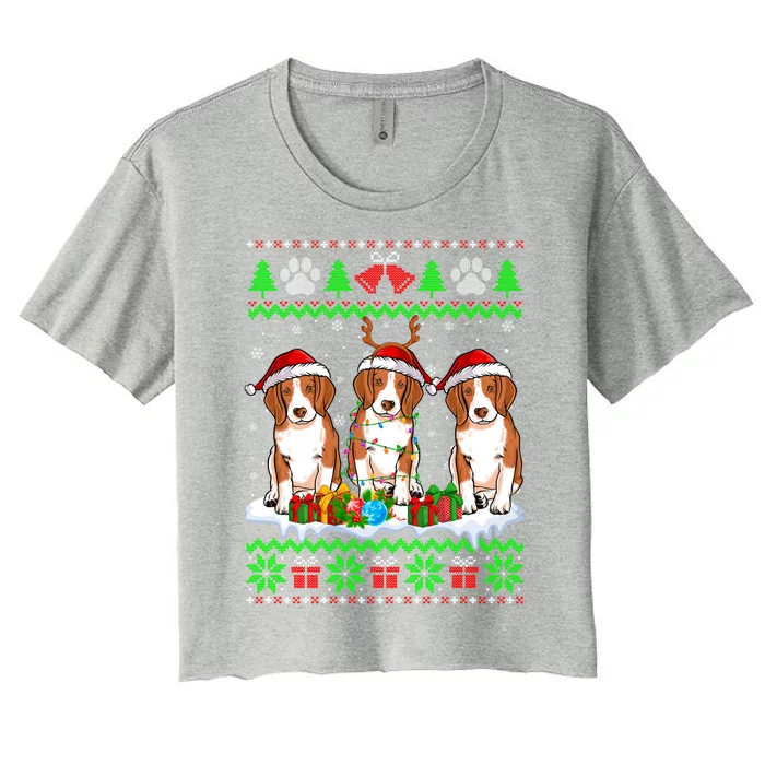 Christmas Beagle Dog Puppy Lover Ugly Xmas Sweater Meaningful Gift Women's Crop Top Tee