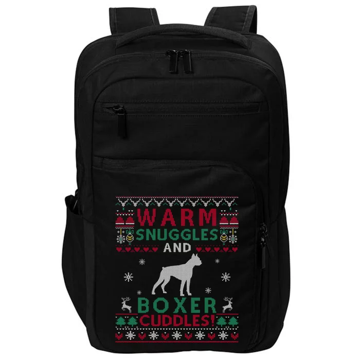 Christmas Boxer Dog Ugly Sweater Style Gift Impact Tech Backpack