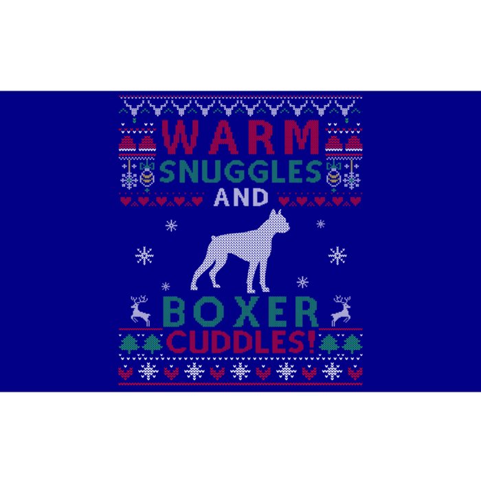 Christmas Boxer Dog Ugly Sweater Style Gift Bumper Sticker