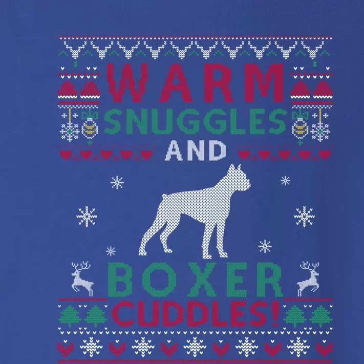 Christmas Boxer Dog Ugly Sweater Style Gift Toddler Long Sleeve Shirt