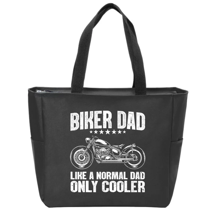 Cool Biker Design For Dad Motorcycling Motorcycle Biker Zip Tote Bag