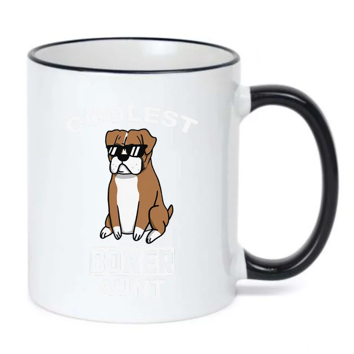 Coolest Boxer Dog Aunt Funny Dog Black Color Changing Mug