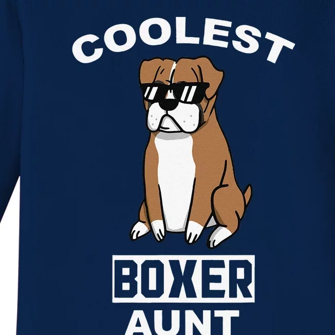 Coolest Boxer Dog Aunt Funny Dog Baby Long Sleeve Bodysuit