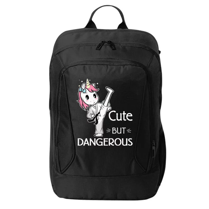 Cute But Dangerous Karate Taekwondo Unicorn Karate Girl City Backpack