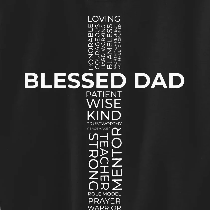 Christian Blessed Dad Cross Fathers Day Kids Sweatshirt