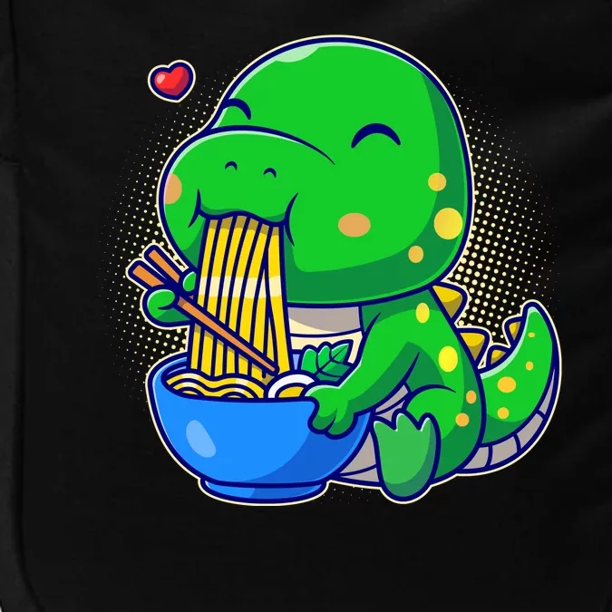 Cute Baby Dino Trex Eating Ramen Noodles Impact Tech Backpack