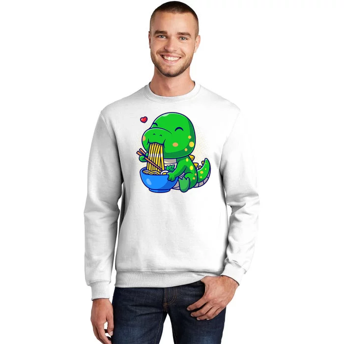 Cute Baby Dino Trex Eating Ramen Noodles Sweatshirt