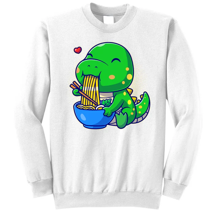 Cute Baby Dino Trex Eating Ramen Noodles Sweatshirt