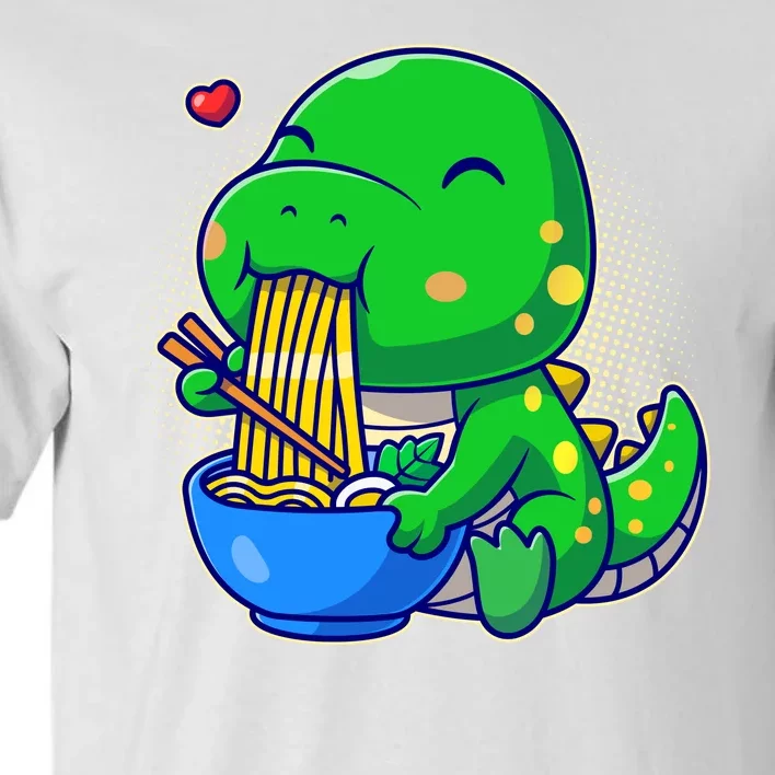 Cute Baby Dino Trex Eating Ramen Noodles Tall T-Shirt