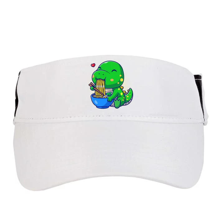 Cute Baby Dino Trex Eating Ramen Noodles Adult Drive Performance Visor