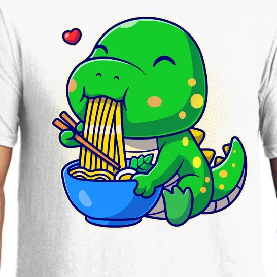 Cute Baby Dino Trex Eating Ramen Noodles Pajama Set