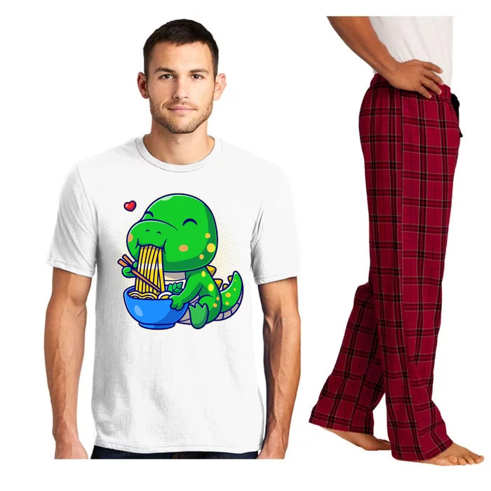 Cute Baby Dino Trex Eating Ramen Noodles Pajama Set