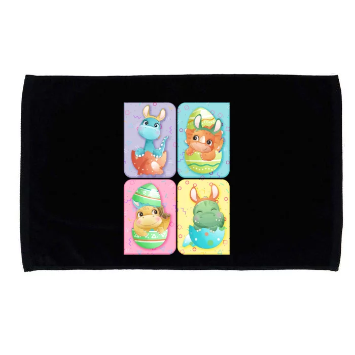 Cute Baby Dinosaurs Easter Eggs Microfiber Hand Towel