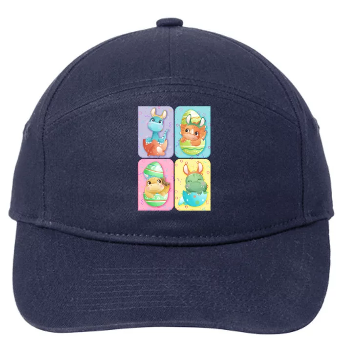 Cute Baby Dinosaurs Easter Eggs 7-Panel Snapback Hat