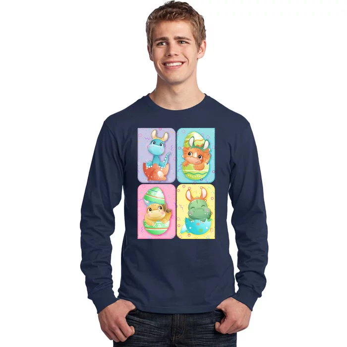 Cute Baby Dinosaurs Easter Eggs Tall Long Sleeve T-Shirt