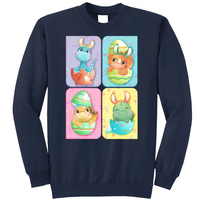 Cute Baby Dinosaurs Easter Eggs Tall Sweatshirt