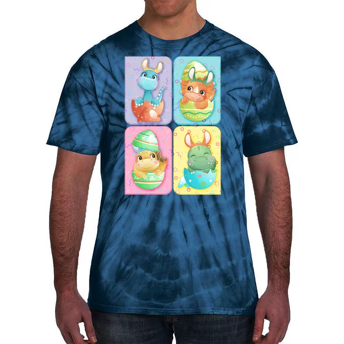 Cute Baby Dinosaurs Easter Eggs Tie-Dye T-Shirt