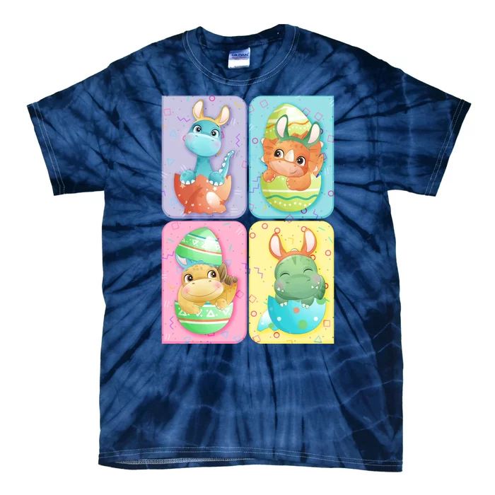 Cute Baby Dinosaurs Easter Eggs Tie-Dye T-Shirt