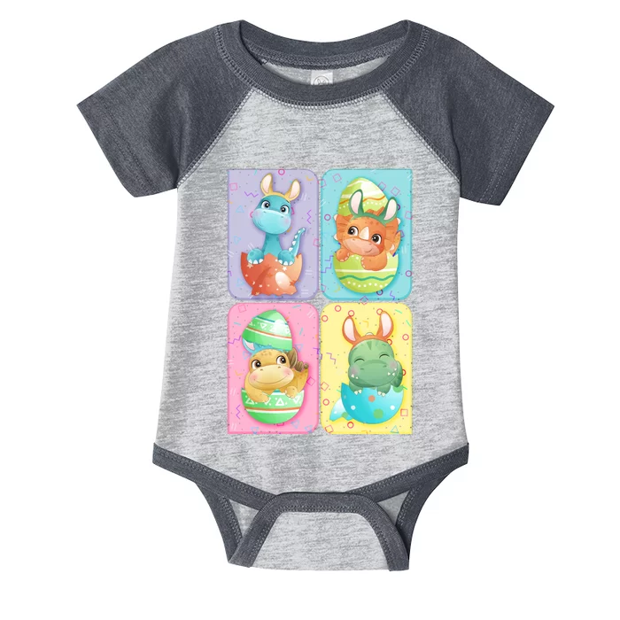 Cute Baby Dinosaurs Easter Eggs Infant Baby Jersey Bodysuit