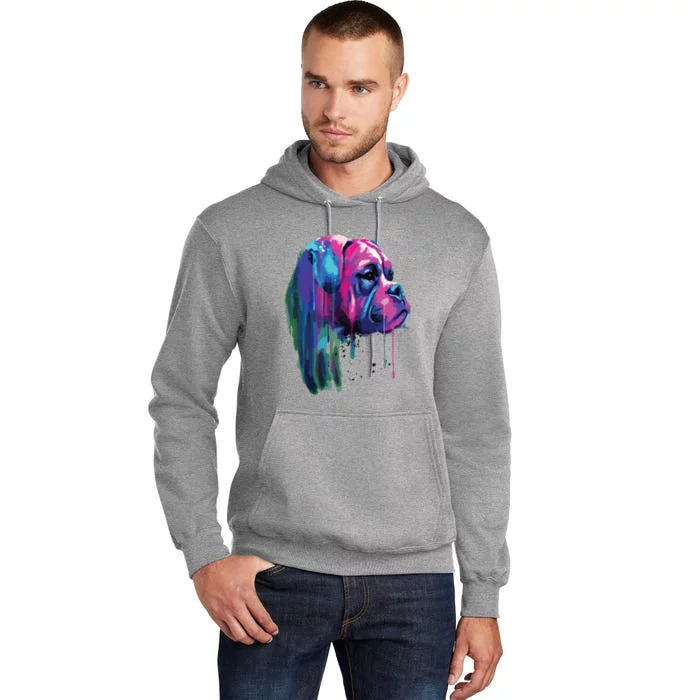 Colorful Boxer Dog Art Watercolor Tall Hoodie