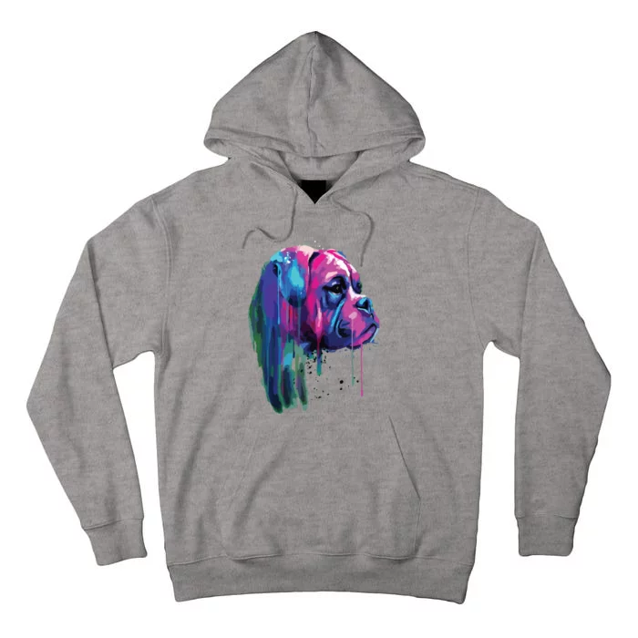 Colorful Boxer Dog Art Watercolor Tall Hoodie