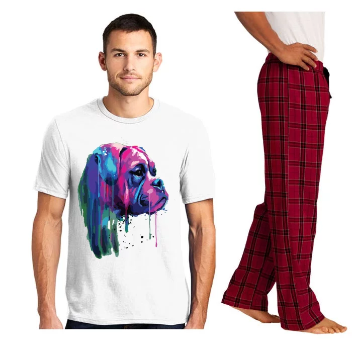 Colorful Boxer Dog Art Watercolor Pajama Set