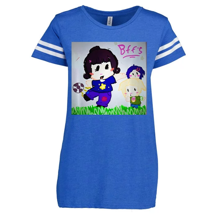 Cute Bff Drawing Premium Enza Ladies Jersey Football T-Shirt