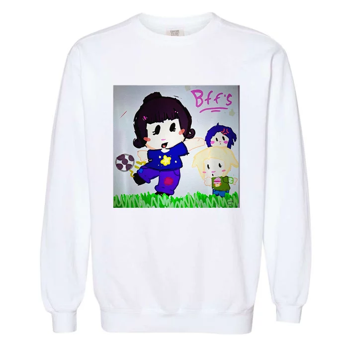 Cute Bff Drawing Premium Garment-Dyed Sweatshirt